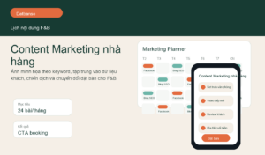 Ảnh minh họa Content Marketing nhà hàng với lịch nội dung và chỉ số đặt bàn