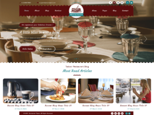 Mẫu website fine dining với phong cách sang trọng