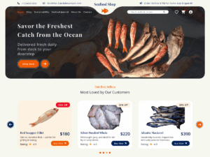 Mẫu website seafood shop phù hợp nhà hàng hải sản