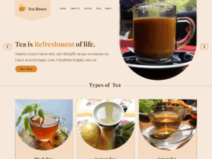 Mẫu giao diện website trà sữa và tea cafe có menu đồ uống nổi bật