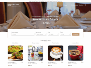 Giao diện website quán chay vegan cafe restaurant minh họa topic cluster F&B